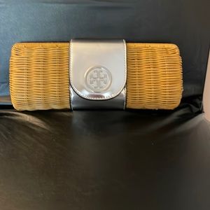 NWT Tory Burch clutch - wicker & silver